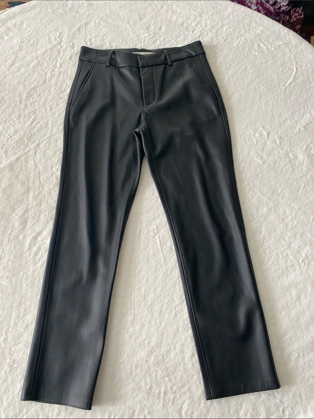 Zara Women’s Black Faux Leather Trousers